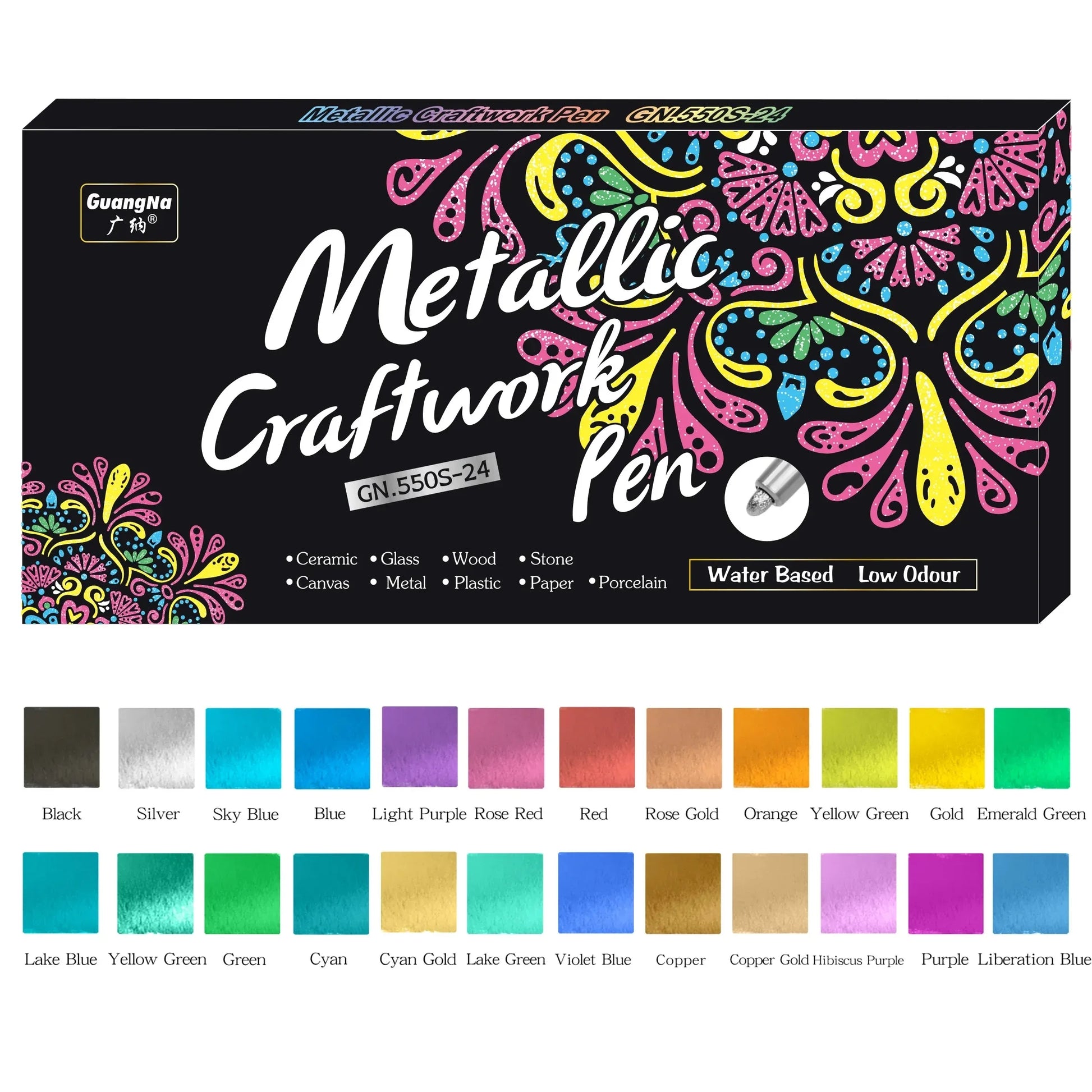 12-24 Colors Metallic Marker Pens