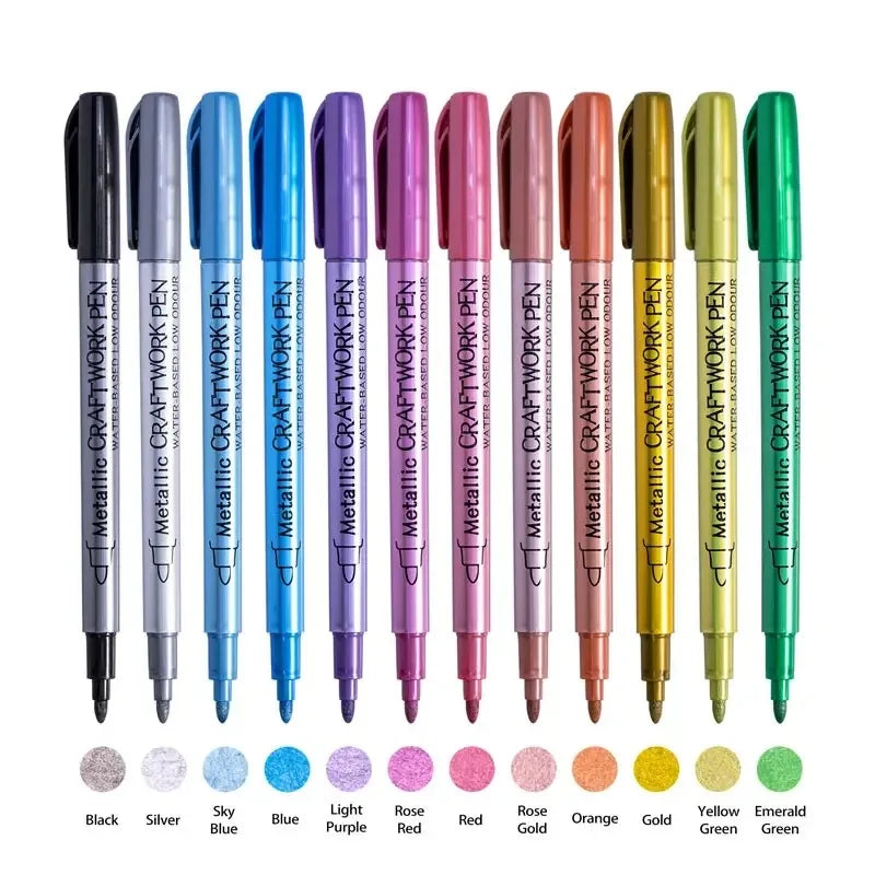 12-24 Colors Metallic Marker Pens