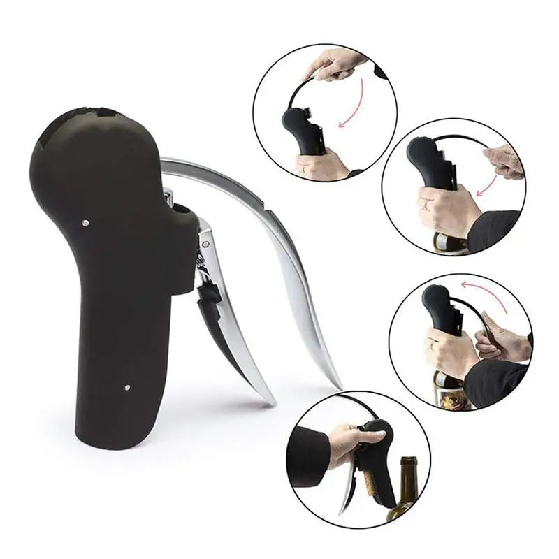 Easy Lever-Action Wine Cork Remover - Corkscrew Bottle Opener