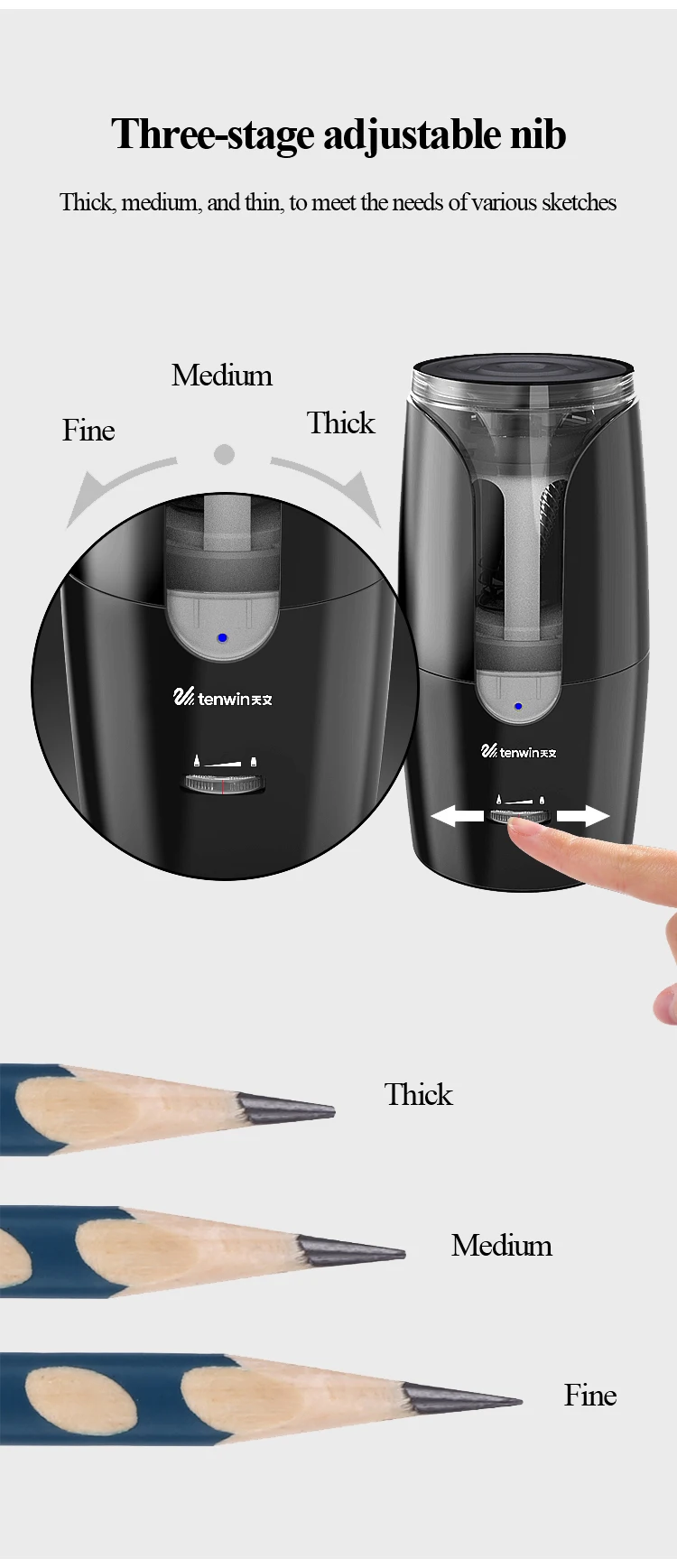 Tenwin Automatic Electric Pencil Sharpener 