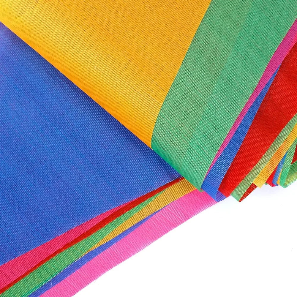 100m Multicolored Triangle Flags Banner
