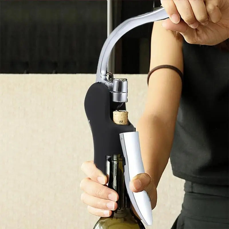 Easy Lever-Action Wine Cork Remover - Corkscrew Bottle Opener