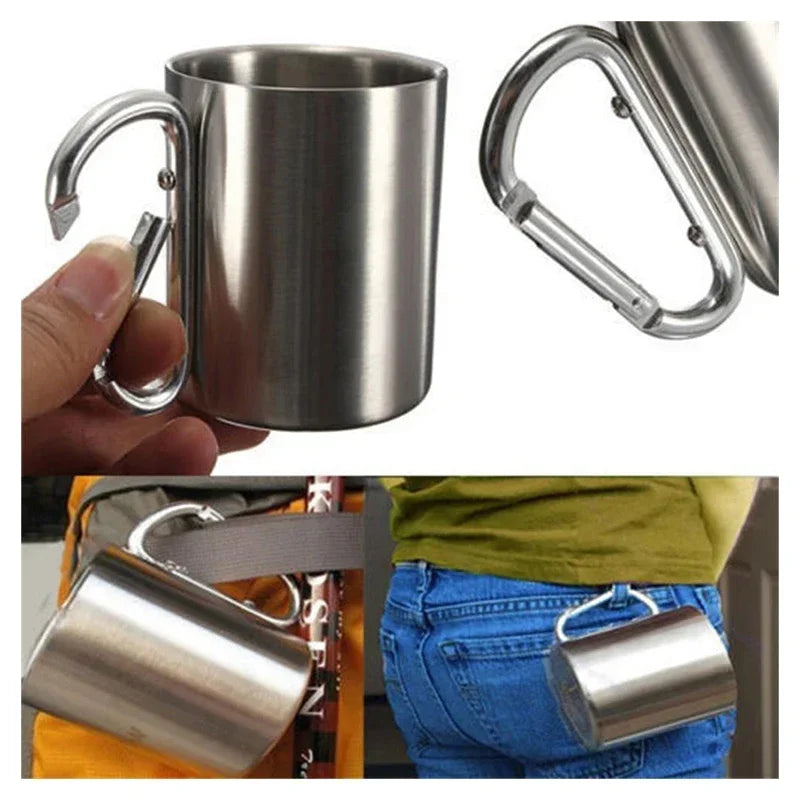 220ml Carabiner Stainless Steel Cup