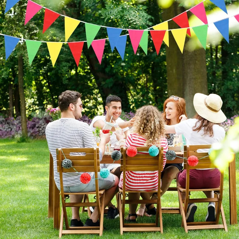 100m Multicolored Triangle Flags Banner