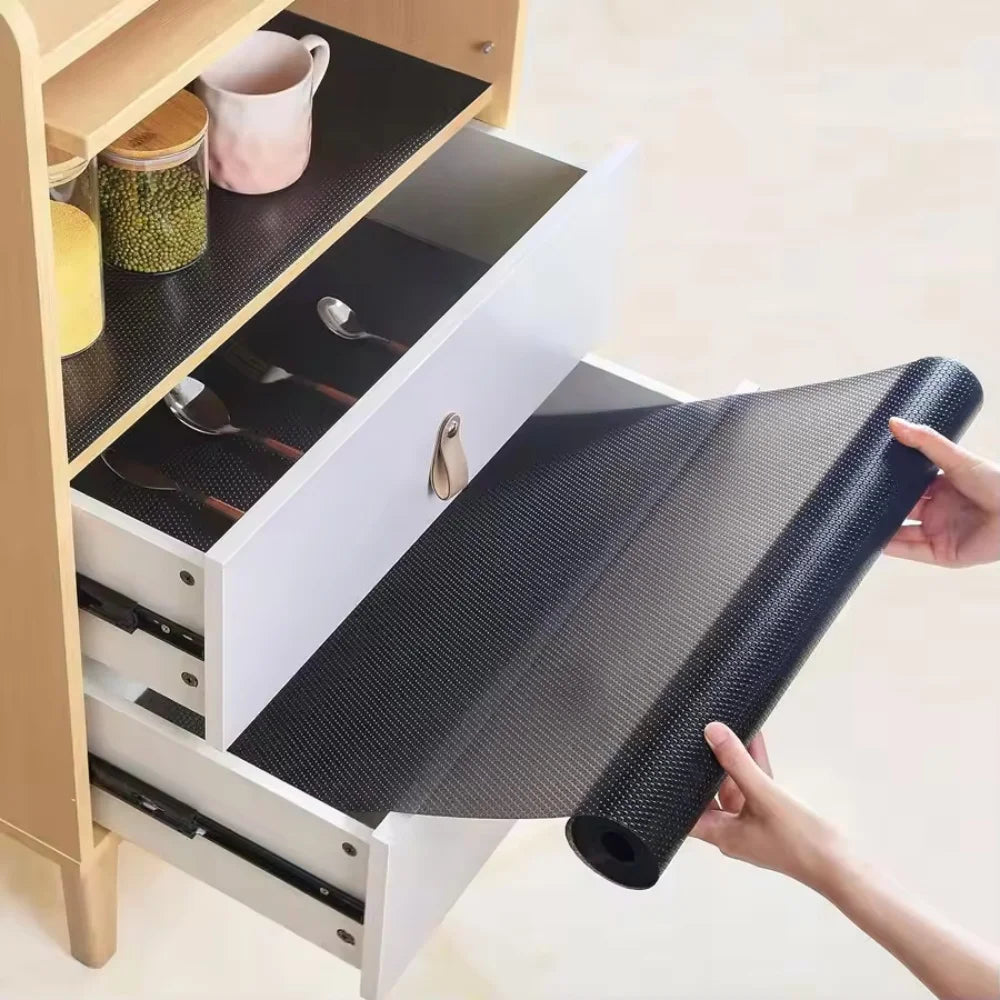 Multiple-Sized Black Cabinet And Drawer Liners