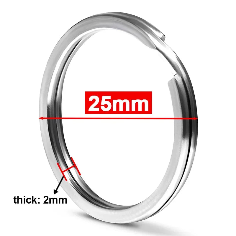 50 - 25Mm Stainless Steel Key Split Rings