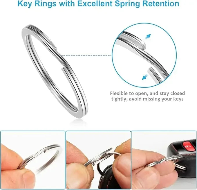 50 - 25Mm Stainless Steel Key Split Rings