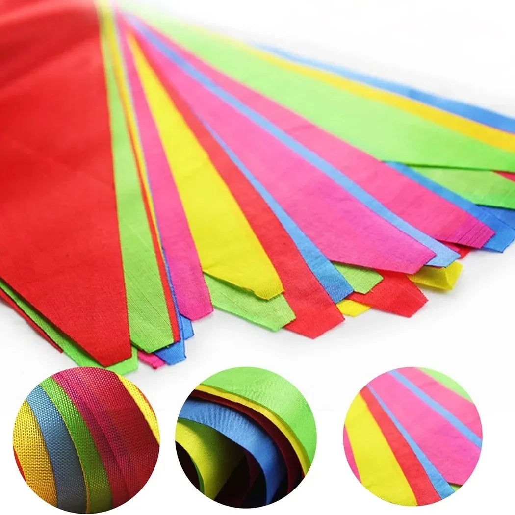 100M Multicolored Triangle Flags Banner