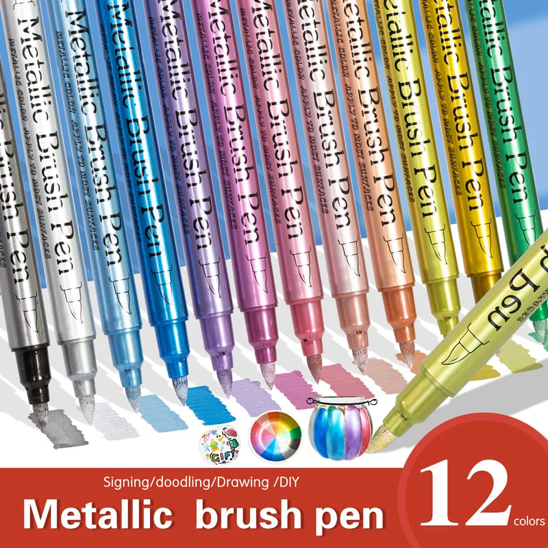12-24 Colors Metallic Marker Pens